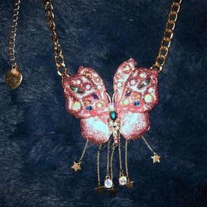 Betsey Johnson Jeweled Butterfly Necklace ✨🦋 ✨